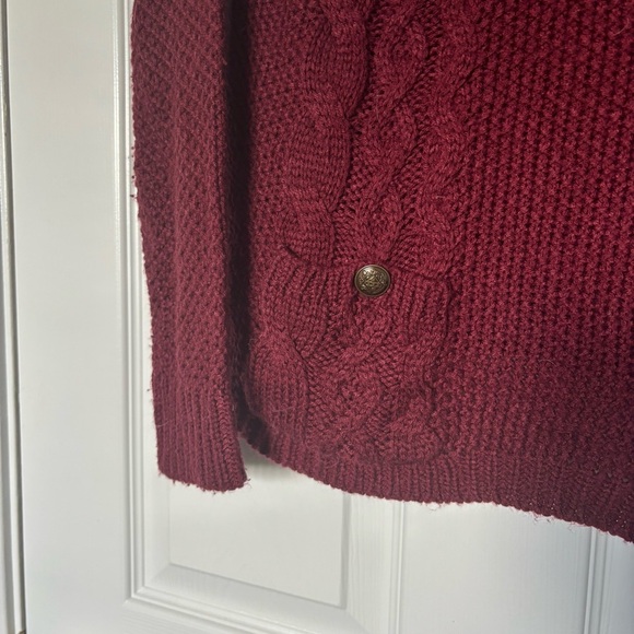 Forever 21 Burgundy Knit Sweater With Pockets Size Large - Picture 4 of 6
